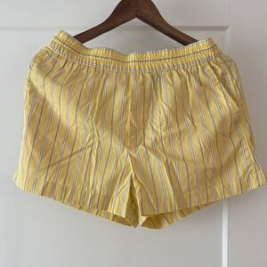 GAP Yellow and White Striped Women's Shorts